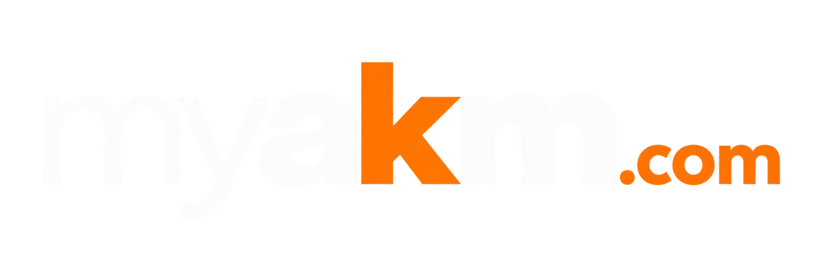 MYAKM white and orange transparent logo